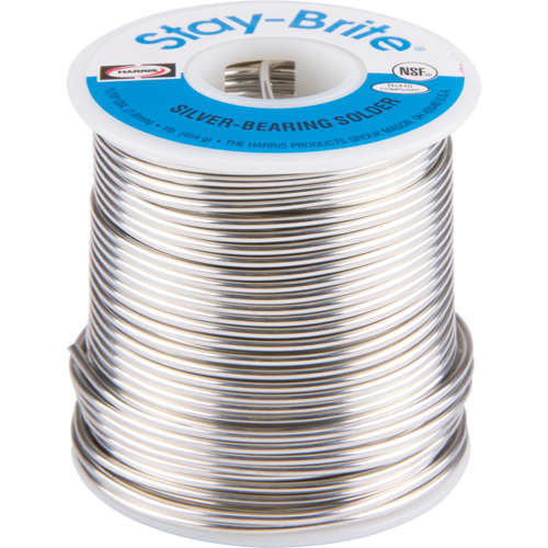 M&eacute;taux d'apport Stay-Brite, Sans plomb, 96 % d'&eacute;tain, 4 % d'argent, &acirc;me Plein, dia. 0,0625" Nia-Chem Ltd.