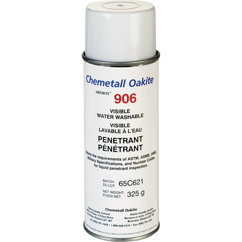 906 Water Washable Visible Penetrants, Aerosol Can Nia-Chem Ltd.