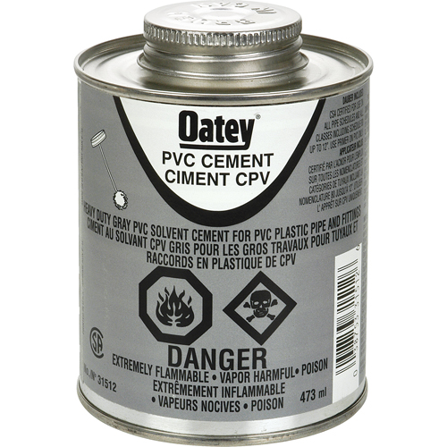 Ciment de PVC d'usage intense, 473 ml, Canette &agrave; dessus brosse, Gris Nia-Chem Ltd.