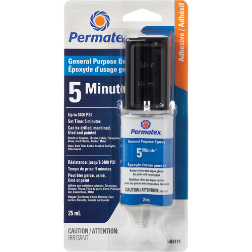 PermaPoxy 5 Minute General Purpose Epoxy, 29.5 ml, Epoxy, Two-Part, Clear Nia-Chem Ltd.