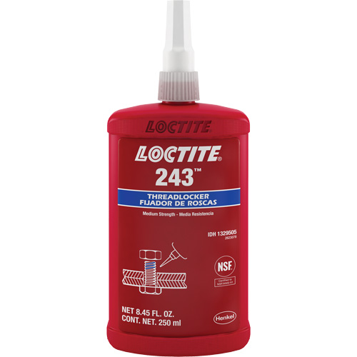 Threadlocker 243 Oil Tolerant, Blue, Medium, 250 ml, Bottle Nia-Chem Ltd.
