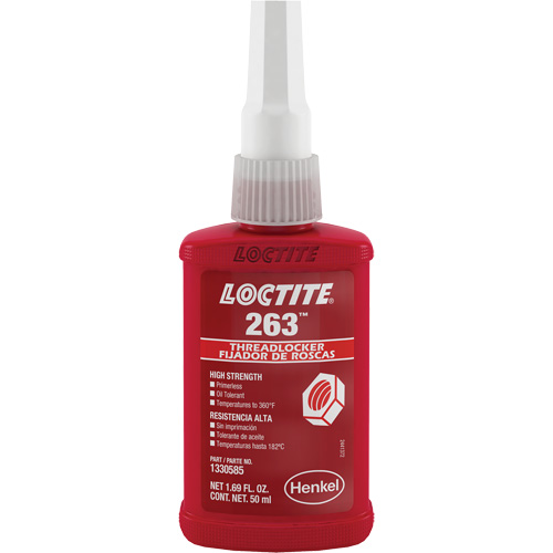 Threadlocker 263 Rapid Cure, Red, High, 50 ml, Bottle Nia-Chem Ltd.