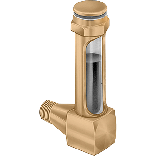 Indicateurs de niveau &agrave; liquide en laiton - Coudes &agrave; petit rayon, Filet&eacute;, 1-15/16" lo, 225°F (107,22° C) Nia-Chem Ltd.