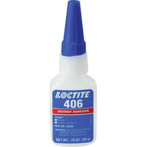 Adh&eacute;sif instantan&eacute; Prism 406, Transparent, Bouteille, 0,7 liq. oz. Nia-Chem Ltd.
