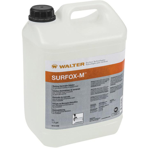 Solution &eacute;lectrolyte de marquage pour acier inoxydable SURFOX-M Nia-Chem Ltd.