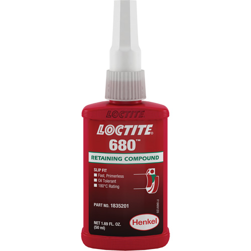 680 High-Strength/Low-Viscosity Retaining Compound, 50 ml, Bottle, Green Nia-Chem Ltd.