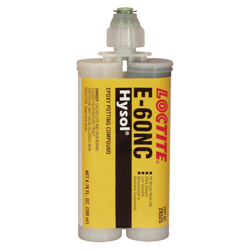 Adh&eacute;sifs structuraux non corrosifs pour les composants &eacute;lectriques E-60NC, 200 ml, Cartouche double, Deux composants, Noir Nia-Chem Ltd.