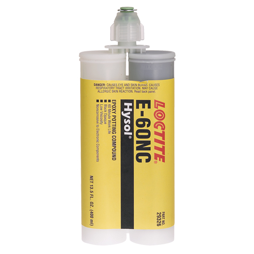Adh&eacute;sifs structuraux non corrosifs pour les composants &eacute;lectriques E-60NC, 400 ml, Cartouche double, Deux composants, Noir Nia-Chem Ltd.