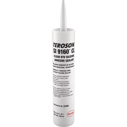 Scellant &agrave; la silicone Teroson SI 9160, Cartouche, Transparent Nia-Chem Ltd.