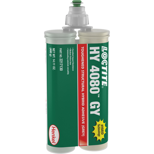 HY 4080 GY Structural Repair Hybrid Adhesive, Two-Part, Dual Cartridge, 400 g, Grey Nia-Chem Ltd.