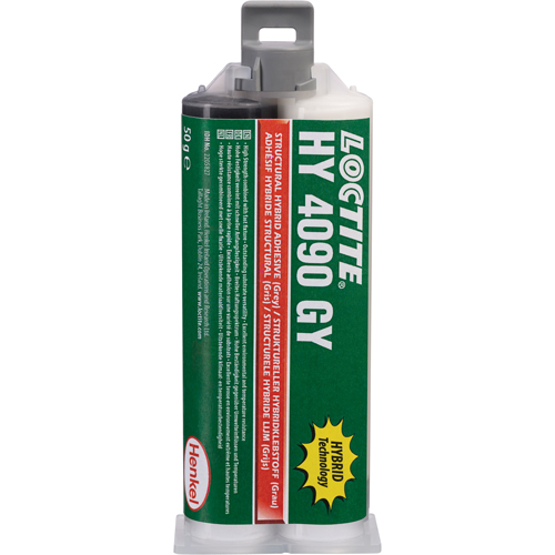 Adh&eacute;sif hybride pour r&eacute;parations structurales HY 4090 GY, Deux composants, Cartouche double, 50 g, Gris Nia-Chem Ltd.