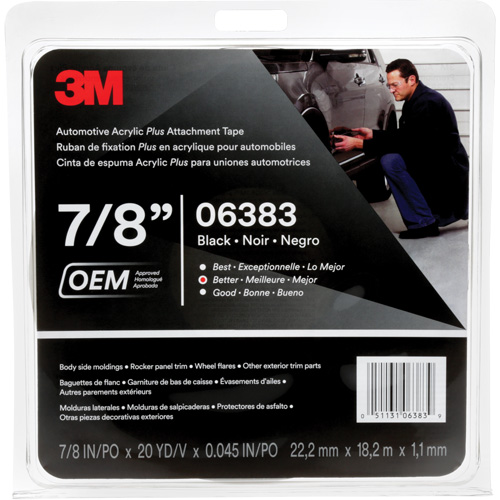 Ruban en acrylique de 3M pour l'automobile, 18 m (60') lo x 22 mm (7/8") la, 45 mils, Acrylique Nia-Chem Ltd.