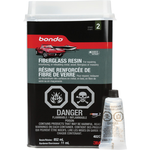 Bondo&reg; Fibreglass Resin, Two-Part, 852 ml, Bottle, Off-White Nia-Chem Ltd.