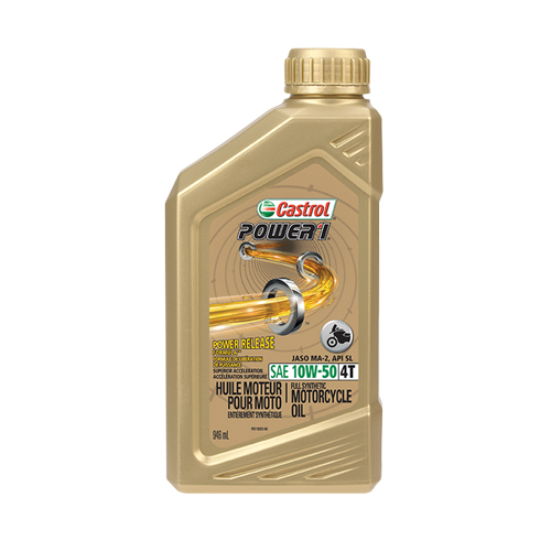 Huile pour moteur de moto 10W50 POWER 1, 946 ml, Bouteille Nia-Chem Ltd.