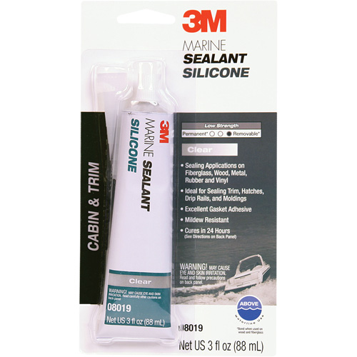 Produit d'&eacute;tanch&eacute;it&eacute; &agrave; base de silicone de calibre marin, 3 oz., Tube, Transparent Nia-Chem Ltd.