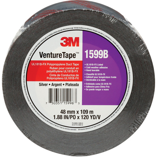 1599B Venture Tape Polypropylene Tape, 3 mils, Silver, 48 mm (2") x 109.7 m (359.9') Nia-Chem Ltd.