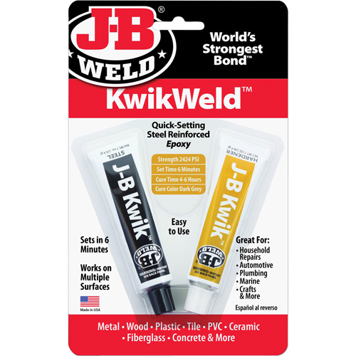 Colle &eacute;poxyde KwikWeld, Deux composants, Tube, 2 oz, Gris Nia-Chem Ltd.