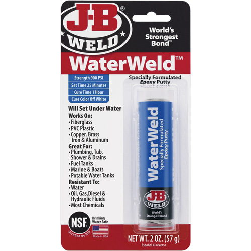 Colle &eacute;poxyde WaterWeld, 2 oz, B&acirc;ton, Blanc cass&eacute; Nia-Chem Ltd.