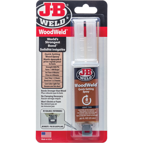 Adh&eacute;sif WoodWeld, 25 ml, Seringue, Deux composants, Havane Nia-Chem Ltd.