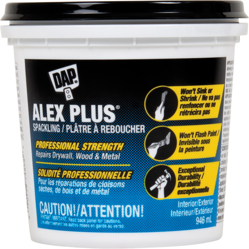 Pl&acirc;tre &agrave; reboucher Alex Plus, 946 ml, Contenant en plastique Nia-Chem Ltd.