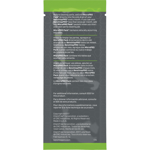 Agent nettoyant antimicrobien MicroPro Pack, 0,5 oz, Pochette Nia-Chem Ltd.