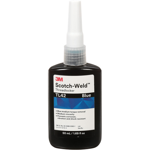 Scotch-Weld Threadlocker TL42, Blue, Medium, 50 ml, Bottle Nia-Chem Ltd.