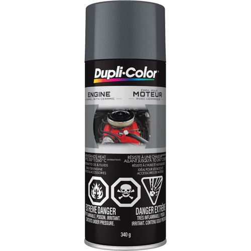 Peinture &agrave; &eacute;mail avec c&eacute;ramique pour moteur, Fonte grise, Tr&egrave;s brillant, 12 oz, Canette a&eacute;rosol Nia-Chem Ltd.