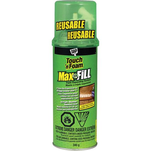 Touch 'n Foam&reg; Max Fill Triple Expanding Sealant, 340 g, Aerosol Can, Cream Nia-Chem Ltd.