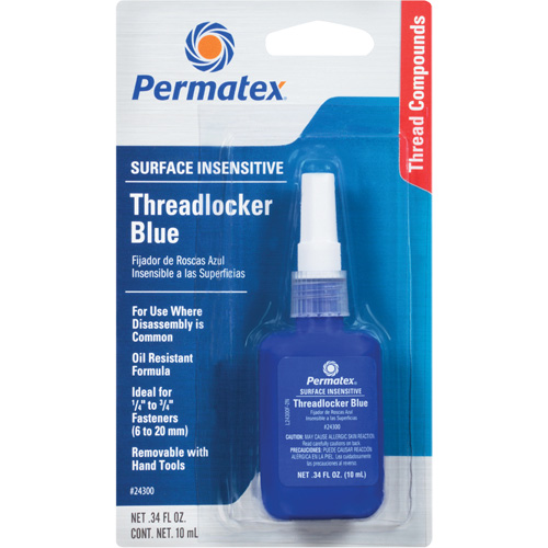 Surface Insensitive Threadlocker, Blue, High, 10 ml, Bottle Nia-Chem Ltd.
