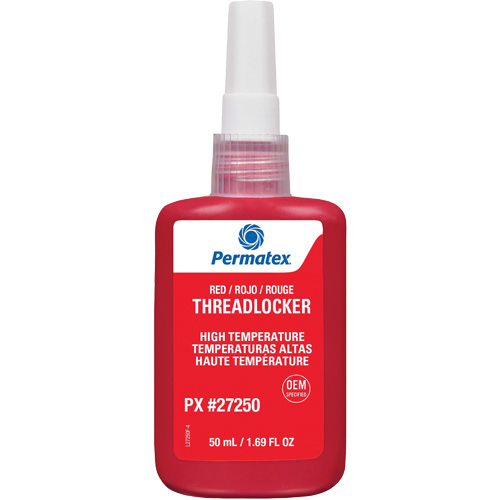 Adh&eacute;sif frein-filet pour temp&eacute;ratures &eacute;lev&eacute;es, Rouge, &eacute;lev&eacute;, 50 ml, Bouteille Nia-Chem Ltd.