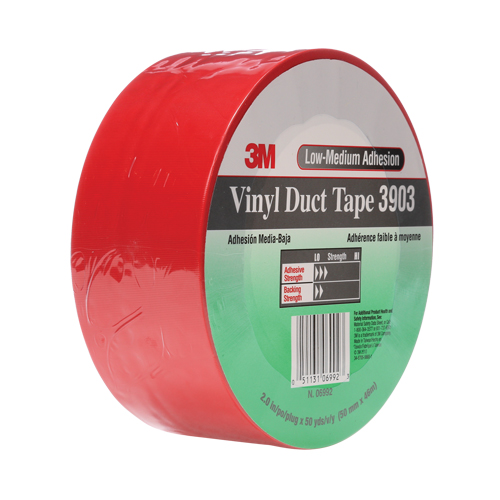 3903 Vinyl Duct Tape, 48 mm (2") W x 46 m (151') L, 6.5 mils, Red Nia-Chem Ltd.