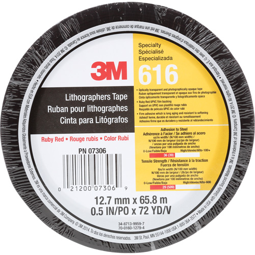 Ruban pour lithographe 616, 12,7 mm (1/2") x 66 m (216'), Rouge Nia-Chem Ltd.