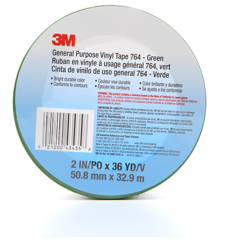 Ruban en vinyle pour travaux g&eacute;n&eacute;raux 764, 50,8 mm (2") la x 32,9 m (108') lo, 5 mils, Vert Nia-Chem Ltd.