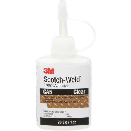 Adh&eacute;sif instantan&eacute; CA5 Scotch-Weld, Transparent, Bouteille, 1 oz Nia-Chem Ltd.