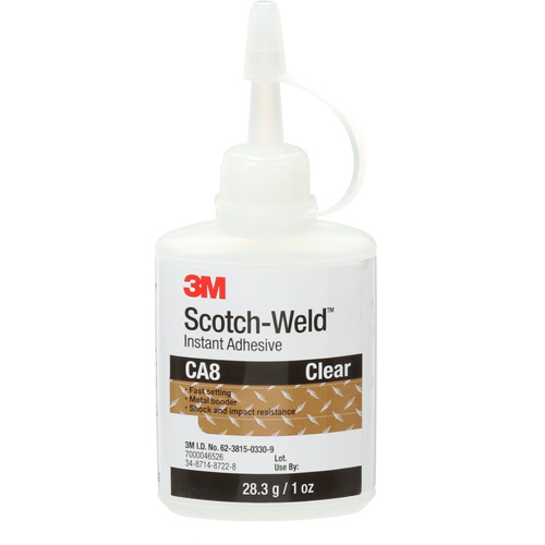 Scotch-Weld Instant Adhesive CA8, Clear, Bottle, 1 oz. Nia-Chem Ltd.