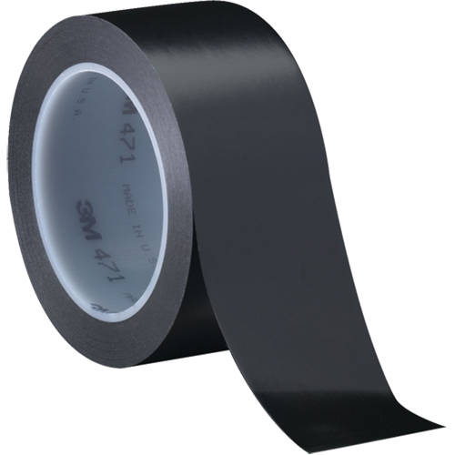 Ruban en vinyle 471, 12 mm (1/2") la x 32,9 m (108') lo, 5,3 mils, Noir Nia-Chem Ltd.