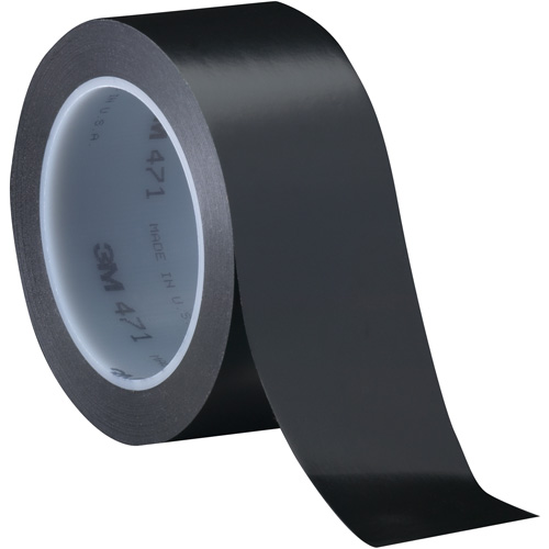 471 Vinyl Tape, 102 mm (4") W x 32.9 m (108') L, 5.2 mils, Black Nia-Chem Ltd.