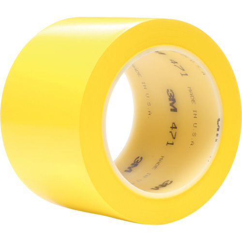 Ruban en vinyle 471, 76,2 mm (3") la x 32,9 m (108') lo, 5,2 mils, Jaune Nia-Chem Ltd.