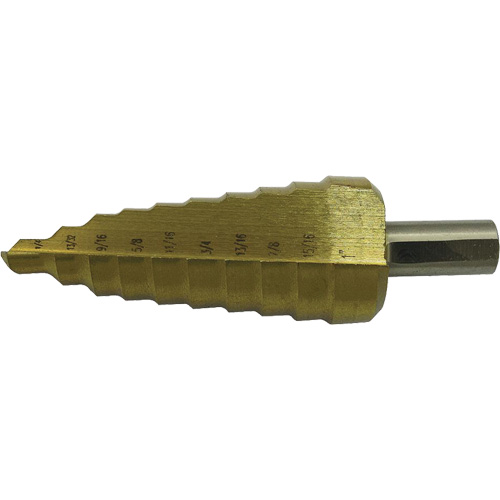 Jet-Kut&reg; 9-Step Super Premium M35 Step Drill, 1/4" - 3/4" , 1/16" Increments, High Speed Steel Nia-Chem Ltd.