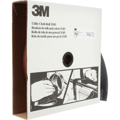 Rouleau de toile abrasive utilitaire 314D, 2" la x 150' lo, Grain 100J Nia-Chem Ltd.