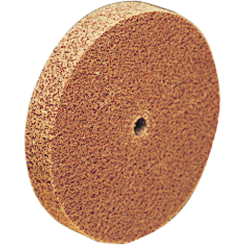 Meule d'abrasion et de polissage unitaris&eacute;e Scotch-Brite, 6" x 1", Arbre de 1"-7, Grain de Moyen, Oxyde d'aluminium Nia-Chem Ltd.