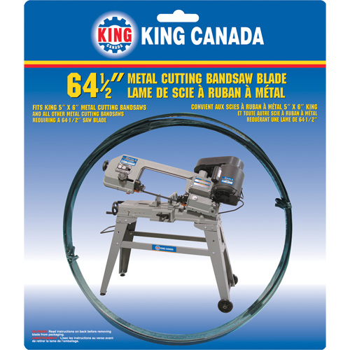Bandsaw Metal Blade, Carbon Steel, 64-1/2" L x 1/2" W x 0.025" Thick, 10 TPI Nia-Chem Ltd.