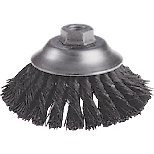 Brosses-boisseau &agrave; fils nou&eacute;s - Brosse-boisseau &eacute;vas&eacute;e, Dia. 6", Fils 0,02", Arbre 5/8"-11, Acier Nia-Chem Ltd.