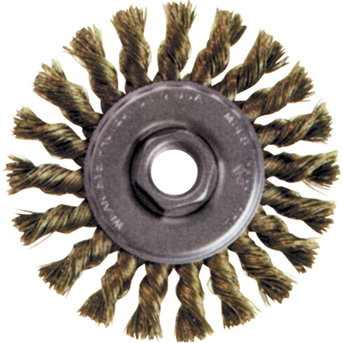 High Speed Small Grinder Knot Wire Wheel Brush, 5" Dia., 0.02" Fill, 5/8"-11 Arbor, Steel Nia-Chem Ltd.