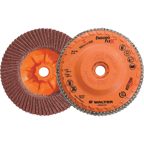 Enduro-Flex Flap Disc, 4-1/2" x 5/8"-11, Type 27, 40 Grit, Zirconia Alumina Nia-Chem Ltd.