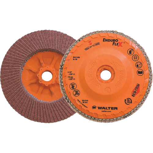 Enduro-Flex Flap Disc, 4-1/2" x 5/8"-11, Type 27, 60 Grit, Zirconia Alumina Nia-Chem Ltd.
