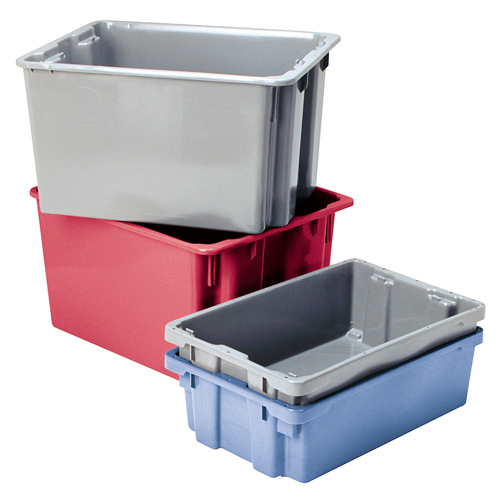 Polylewton Stack-N-Nest&reg; Containers, 15.1" x 30.1" x 24", Grey Nia-Chem Ltd.