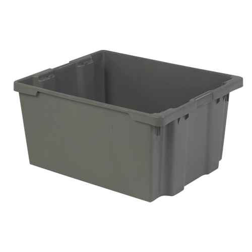 Polylewton Stack-N-Nest&reg; Containers, 15.1" x 30.1" x 24", Grey Nia-Chem Ltd.