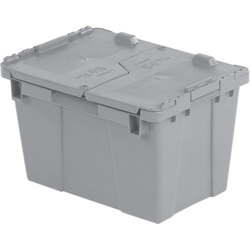 Flipak&reg; Polyethylene Plastic (PE) Distribution Containers, 15.2" x 10.9" x 9.7", Grey Nia-Chem Ltd.