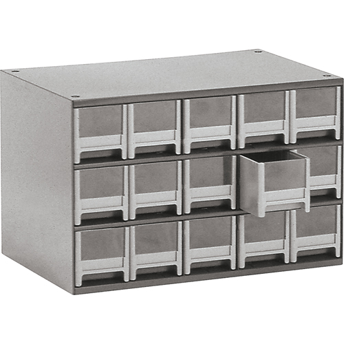 Casiers modulaires pour pi&egrave;ces, Acier, 15 tiroirs, 17" x 10-9/16" x 3-1/16", Gris Nia-Chem Ltd.